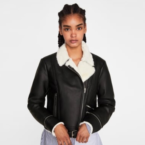 contrasting biker jacket zara